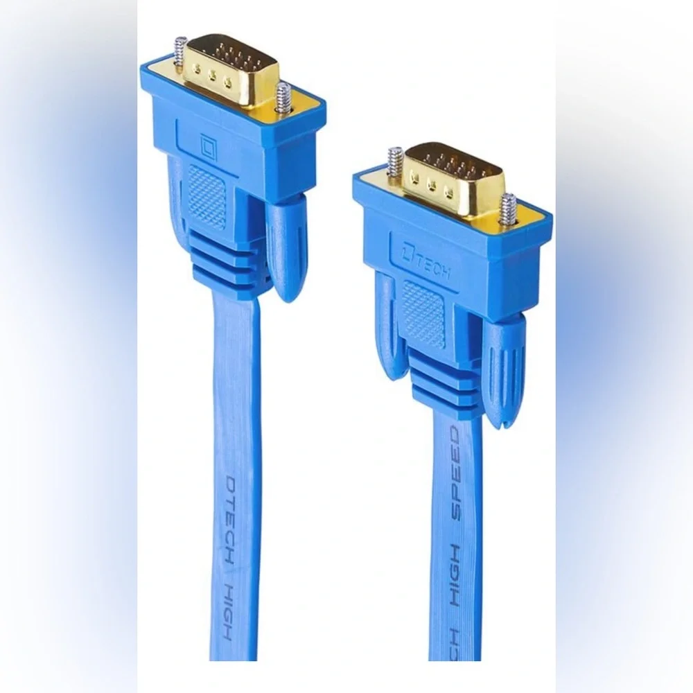 DTECH 65ft Extra Long VGA Cable Male to Male 15 Pin Connector Flat SVGA Cord